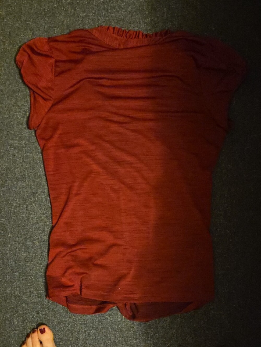 HeartSoul Rust Red Ruffled V-Neck Blouse - Picture 4 of 5
